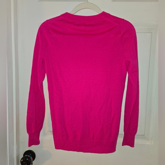 J. Crew Hot Pink Merino Wool Crew Blend Neck Women's Sweater - Picture 4 of 9